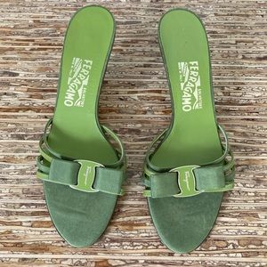 Apple/Spring Green Patent/Grosgrain Kitten Heel 9N